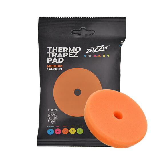 ​ZviZZer THERMO TRAPEZ PAD ORANGE MEDIUM 90/20/75, pomarańczowa gąbka polerska do one stepa