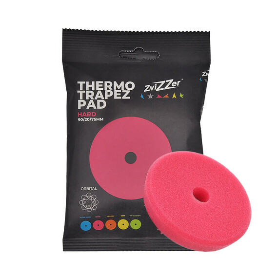 ​ZviZZer THERMO TRAPEZ PAD RED HARD 90/20/75, czerwona gąbka polerska tnąca